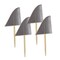 Beistle Club Pack of 12 Gray and Beige Shark Fin Food Party Picks Decors 2.5"